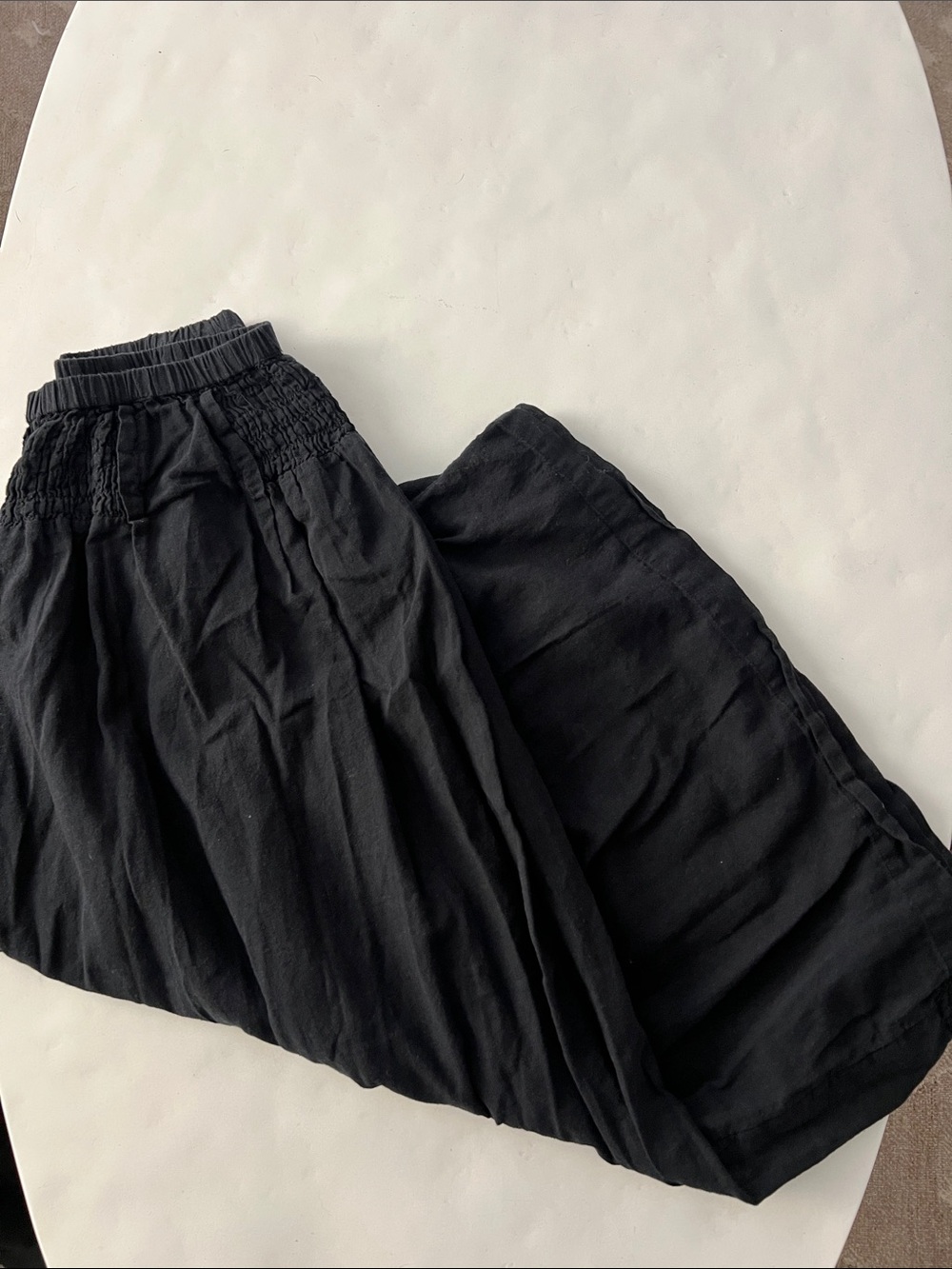 Free People Free-Est Black Super Wide Leg Lightweight Cotton Pants Small